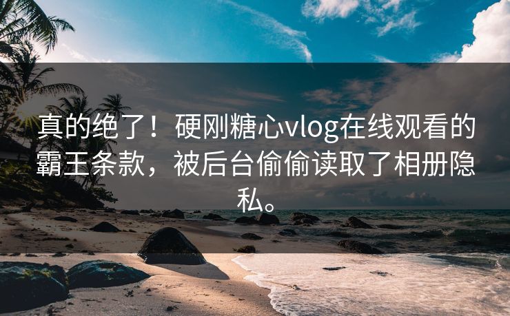 真的绝了！硬刚<strong>糖心vlog</strong>在线观看的霸王条款，被后台偷偷读取了相册隐私。