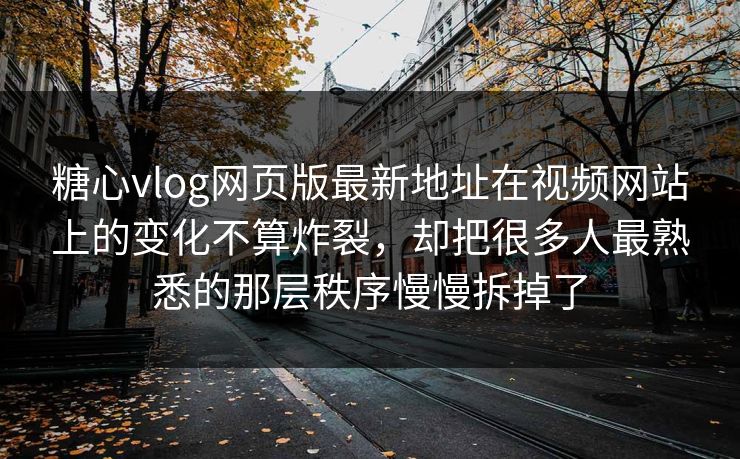 糖心vlog网页版最新地址在视频网站上的变化不算炸裂，却把很多人最熟悉的那层秩序慢慢拆掉了