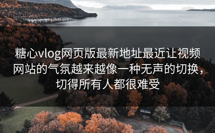 糖心vlog网页版最新地址最近让视频网站的气氛越来越像一种无声的切换，切得所有人都很难受